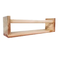 شلف چوبی مینیمال مسترکلاغ – نگهدارنده دیواری برای گلدان و عینک