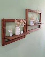 شلف دیواری چوبی با طراحی مدرن