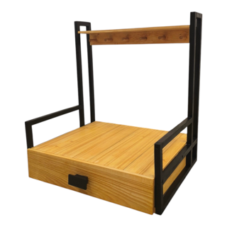 استند کافه بار چوبی کشودار مسترکلاغ _ دو رنگ