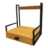 کافی بار چوبی کشودار مسترکلاغ _ دو رنگ