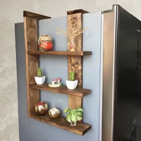 شلف چوبی روستیک آویز کنار یخچالی مدل W1211