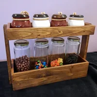 استند چوبی دو طبقه نگهداری بانکه