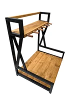 استند چوبی کافه بار ضربدری مسترکلاغ _ دو رنگ