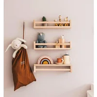 شلف چوبی دیواری سه تایی مسترکلاغ – دکوراسیون شیک