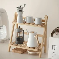 "استند چوبی دو طبقه آشپزخانه برای دکوراسیون و نظمدهی مدرن"