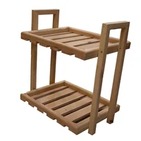 قفسه چوبی دو طبقه دستساز - مناسب برای دکوراسیون و نظمدهی منزل