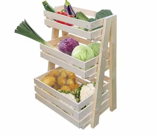 استند چوبی سه طبقه سبزیجات _ مسترکلاغ