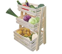 استند چوبی سه طبقه سبزیجات _ مسترکلاغ