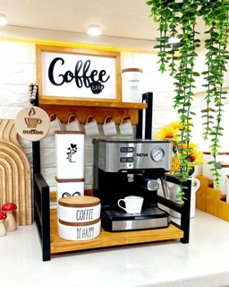 استند چوبی کافه بار دو رنگ شیک برای آشپزخانه - مسترکلاغ