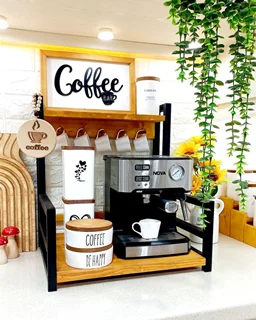 استند چوبی کافه بار دو رنگ شیک برای آشپزخانه - مسترکلاغ