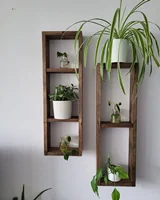 "شلف چوبی دیواری مدرن | یک عددی شلف چوبی دو طبقه"