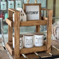 استند چوبی دو طبقه دکوراتیو آشپزخانه