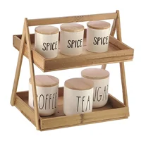 استند چوبی دو طبقه – نظمدهنده شیک آشپزخانه