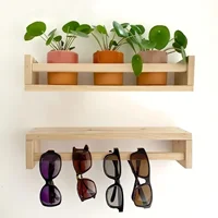 شلف دیواری چوبی دکوراتیو مجموعه دو عددی _ مسترکلاغ